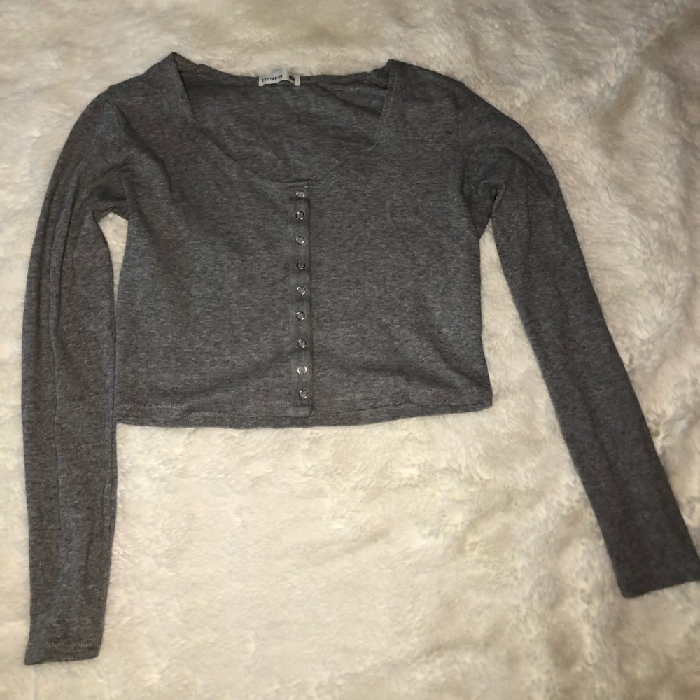 Ribbed grey Cotton On crop top